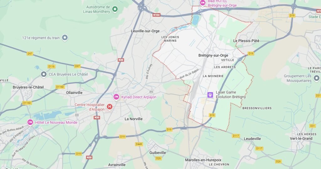 Carte Google Maps de Brétigny-sur-Orge – Service assainissement