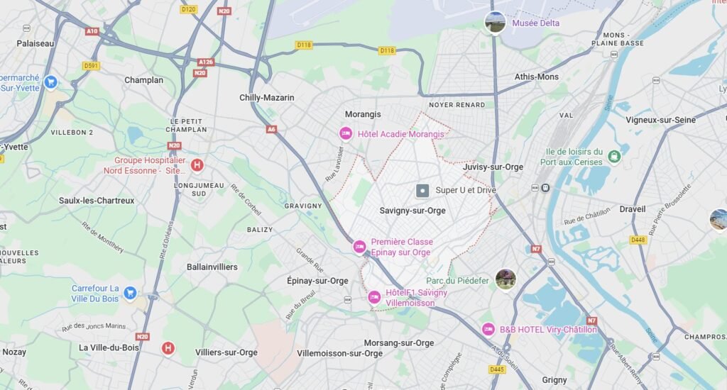 Carte Google Maps – assainissement à Savigny-sur-Orge (91600)