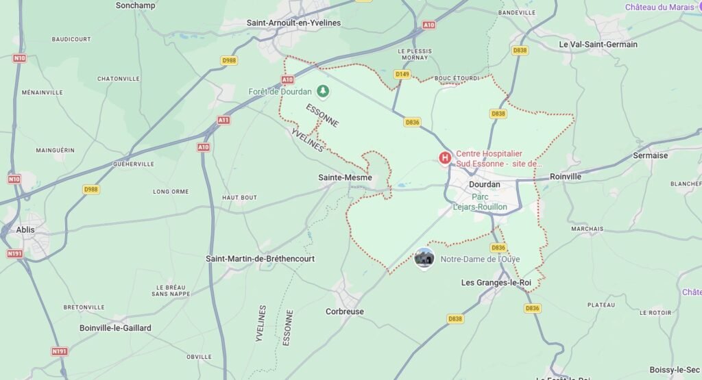 Localisation Dourdan 91410 Essonne service assainissement