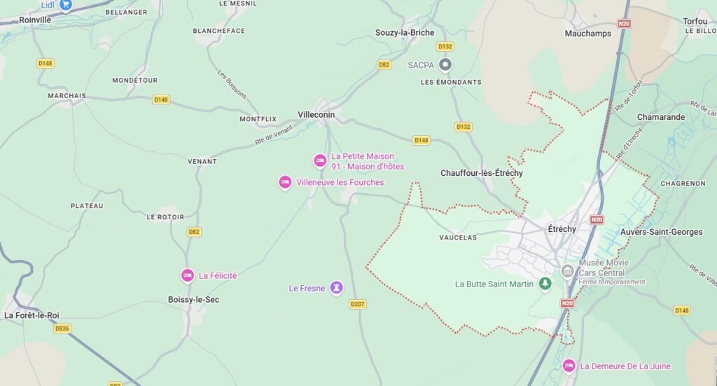 Localisation Étréchy 91580 service assainissement