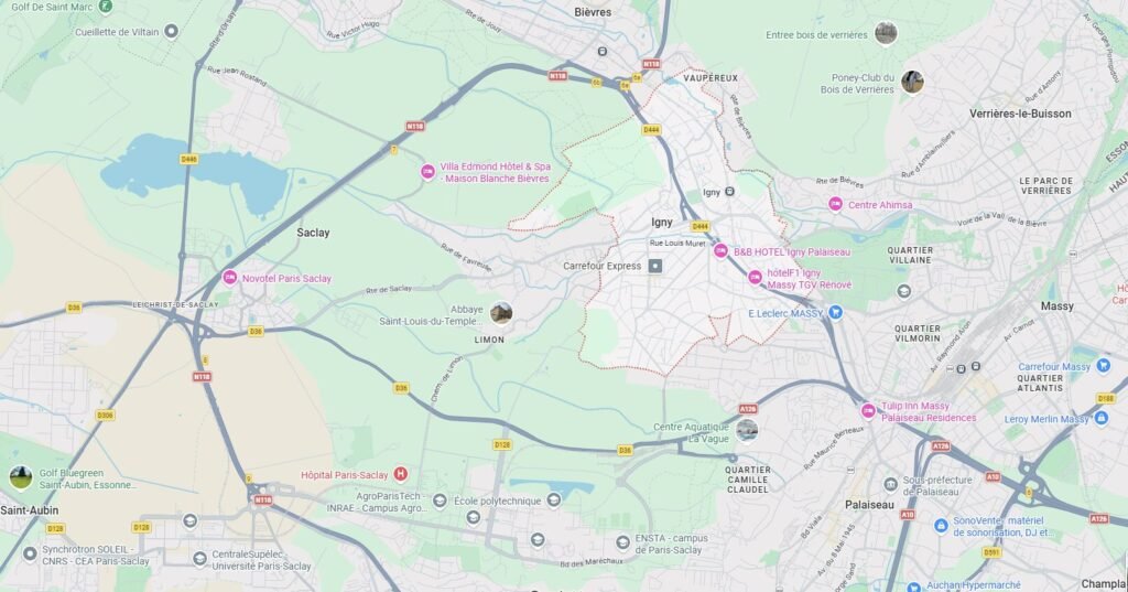 Service assainissement à Igny (91430) localisation
