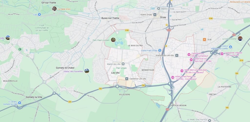 Localisation Les Ulis 91940 – service assainissement Essonne