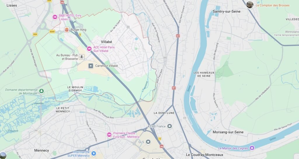 Google Maps Villabé localisation service assainissement
